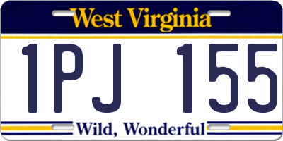 WV license plate 1PJ155