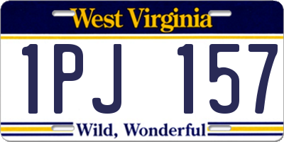 WV license plate 1PJ157