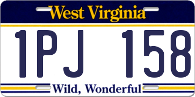 WV license plate 1PJ158