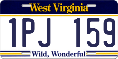 WV license plate 1PJ159