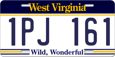 WV license plate 1PJ161