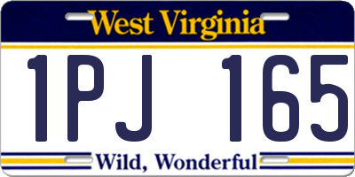 WV license plate 1PJ165