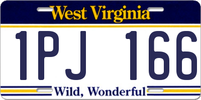 WV license plate 1PJ166