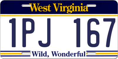 WV license plate 1PJ167