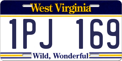 WV license plate 1PJ169