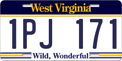 WV license plate 1PJ171