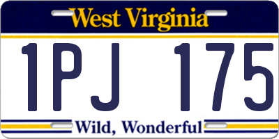 WV license plate 1PJ175