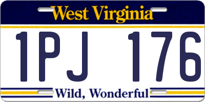 WV license plate 1PJ176