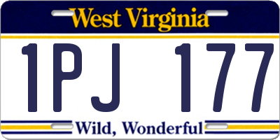 WV license plate 1PJ177