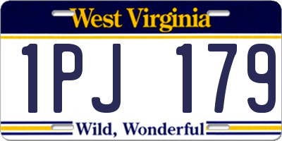WV license plate 1PJ179