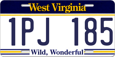 WV license plate 1PJ185