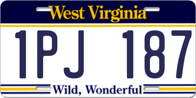 WV license plate 1PJ187