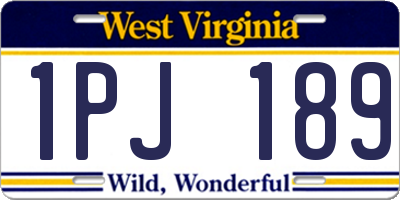 WV license plate 1PJ189