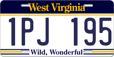 WV license plate 1PJ195