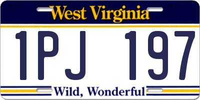 WV license plate 1PJ197