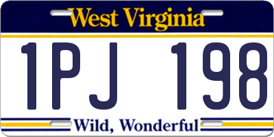 WV license plate 1PJ198
