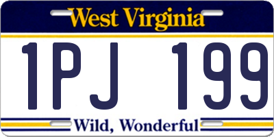 WV license plate 1PJ199