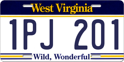 WV license plate 1PJ201