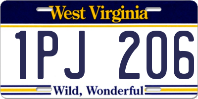 WV license plate 1PJ206