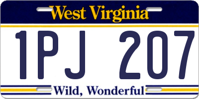 WV license plate 1PJ207