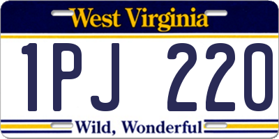 WV license plate 1PJ220