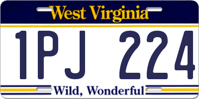 WV license plate 1PJ224
