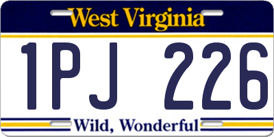 WV license plate 1PJ226