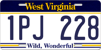 WV license plate 1PJ228