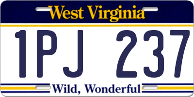 WV license plate 1PJ237