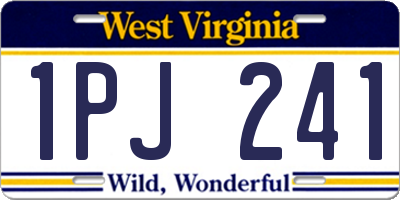 WV license plate 1PJ241