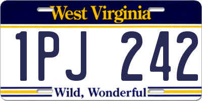 WV license plate 1PJ242