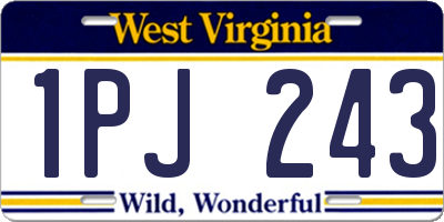 WV license plate 1PJ243