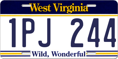 WV license plate 1PJ244