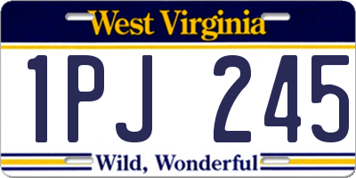 WV license plate 1PJ245
