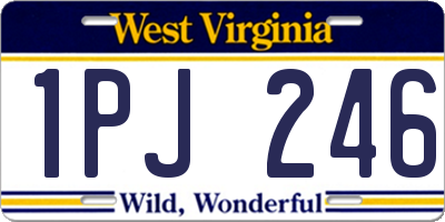 WV license plate 1PJ246