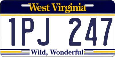 WV license plate 1PJ247