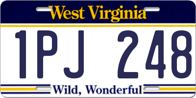 WV license plate 1PJ248