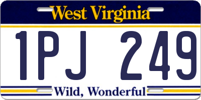 WV license plate 1PJ249