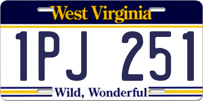 WV license plate 1PJ251
