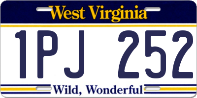 WV license plate 1PJ252