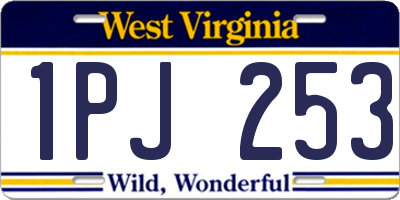WV license plate 1PJ253