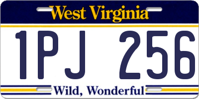 WV license plate 1PJ256