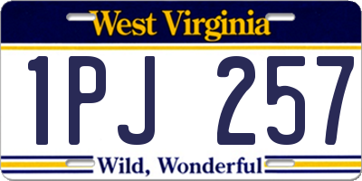 WV license plate 1PJ257