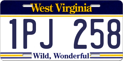 WV license plate 1PJ258