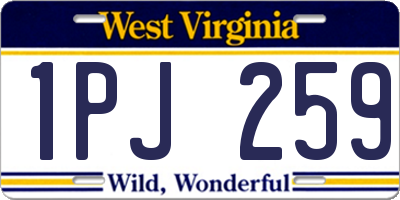 WV license plate 1PJ259