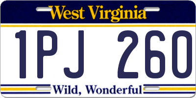 WV license plate 1PJ260