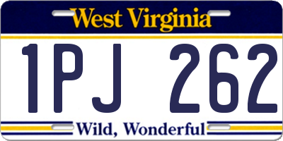WV license plate 1PJ262