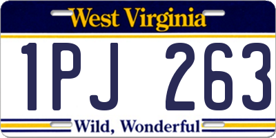 WV license plate 1PJ263