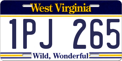 WV license plate 1PJ265