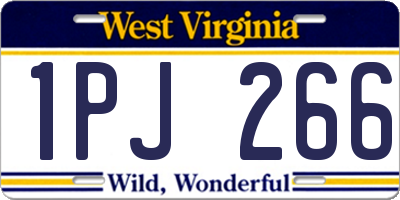 WV license plate 1PJ266